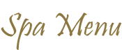 Spa Menu